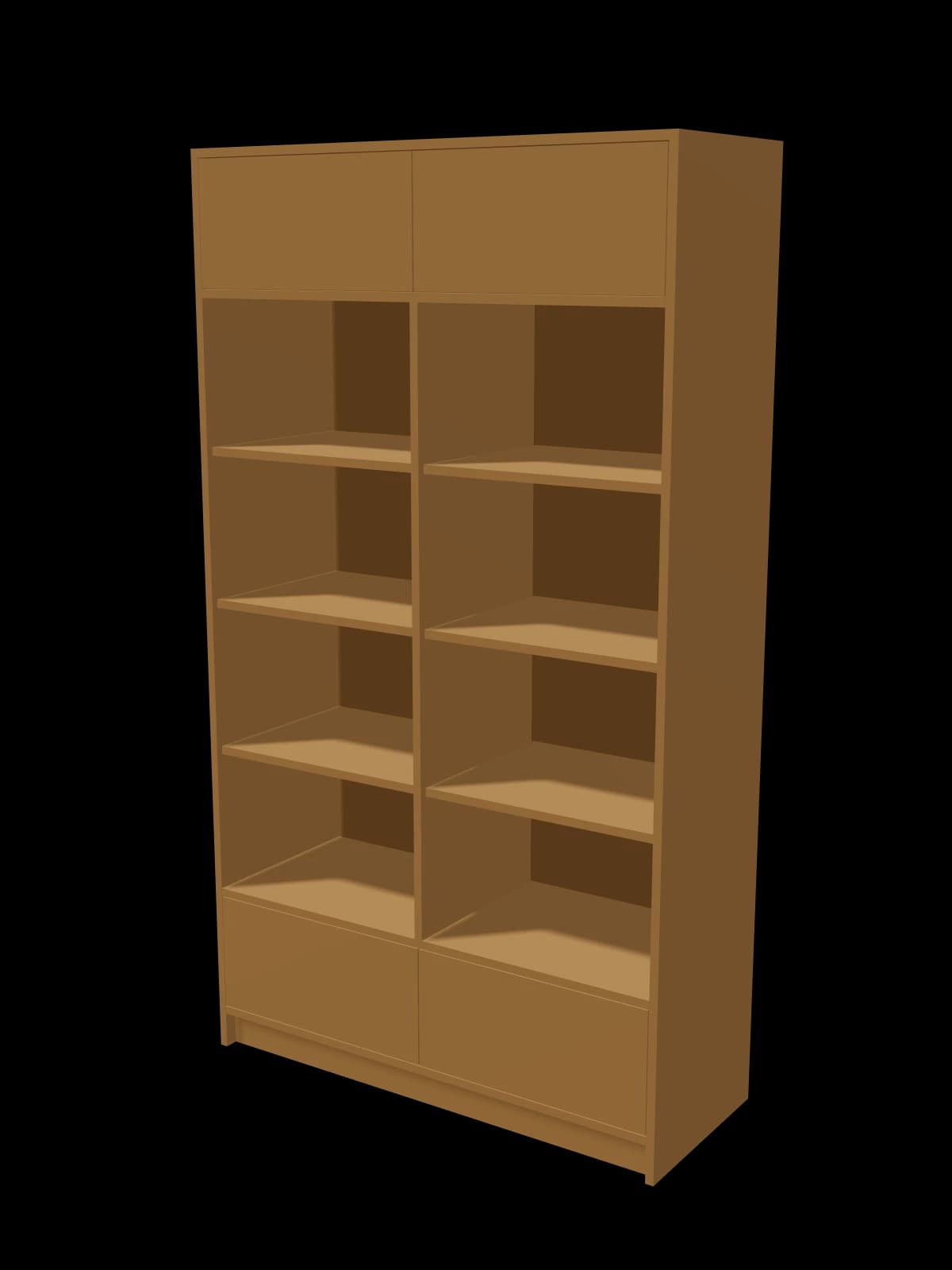 Light Oak Tall Wall Unit — bookcase, 1100 × 1950 × 425 mm, plywood