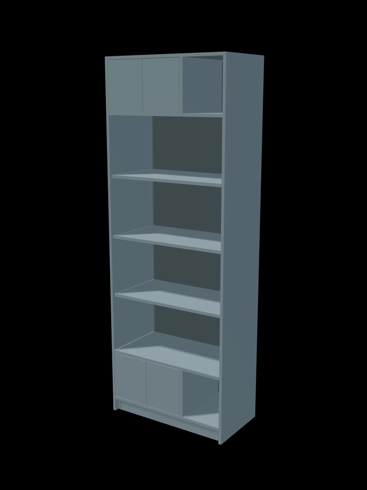 Sky Blue Reading Wall — bookcase, 800 × 2180 × 420 mm