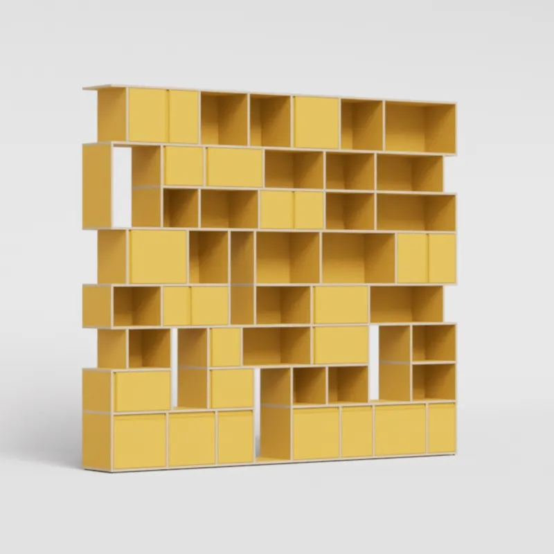 Vinyl Storage in Yellow with Doors and Drawers