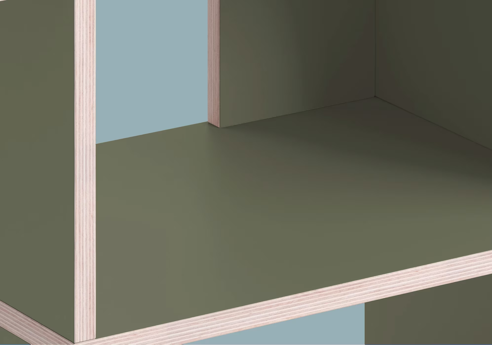 The bookcase against a plain wall, full height