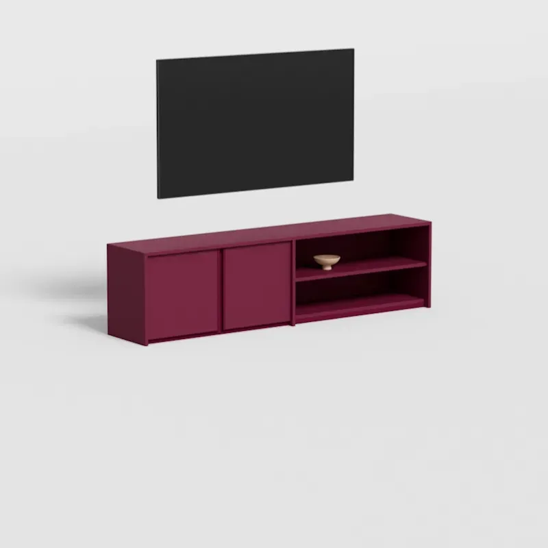 Tv Stand in Deep Plum