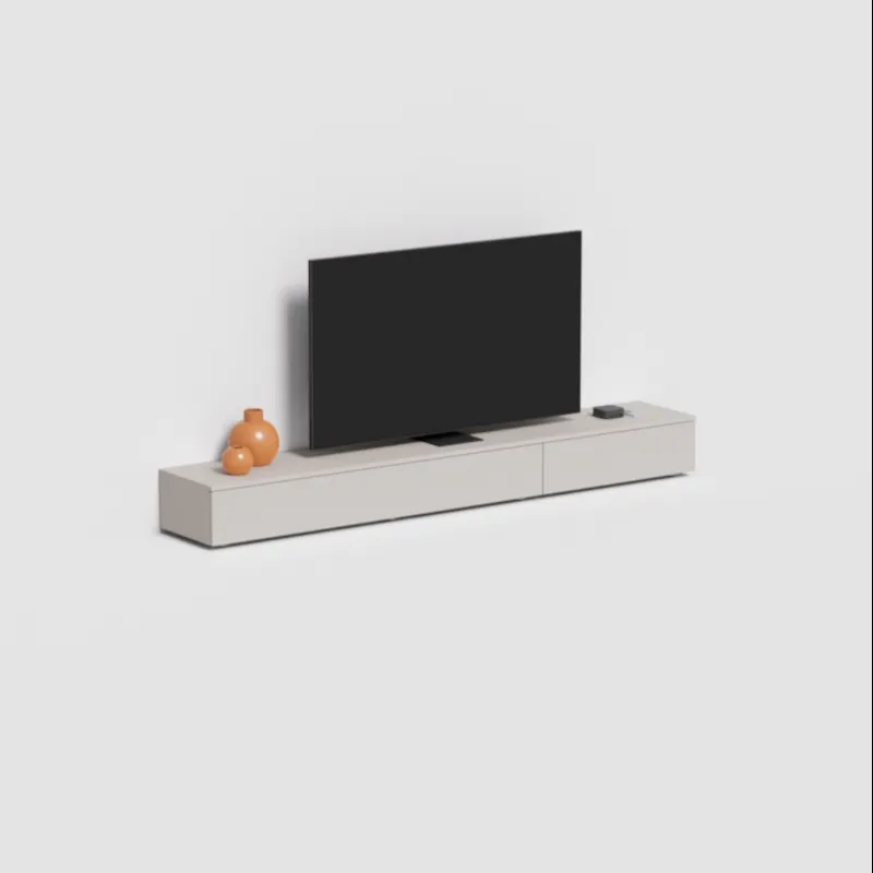 Tv Stand in Beige with External Drawers