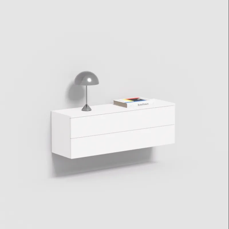 Tv Stand in White with External Drawers