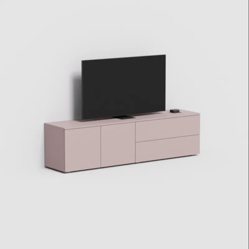 Tv Stand in Pink with External Drawers