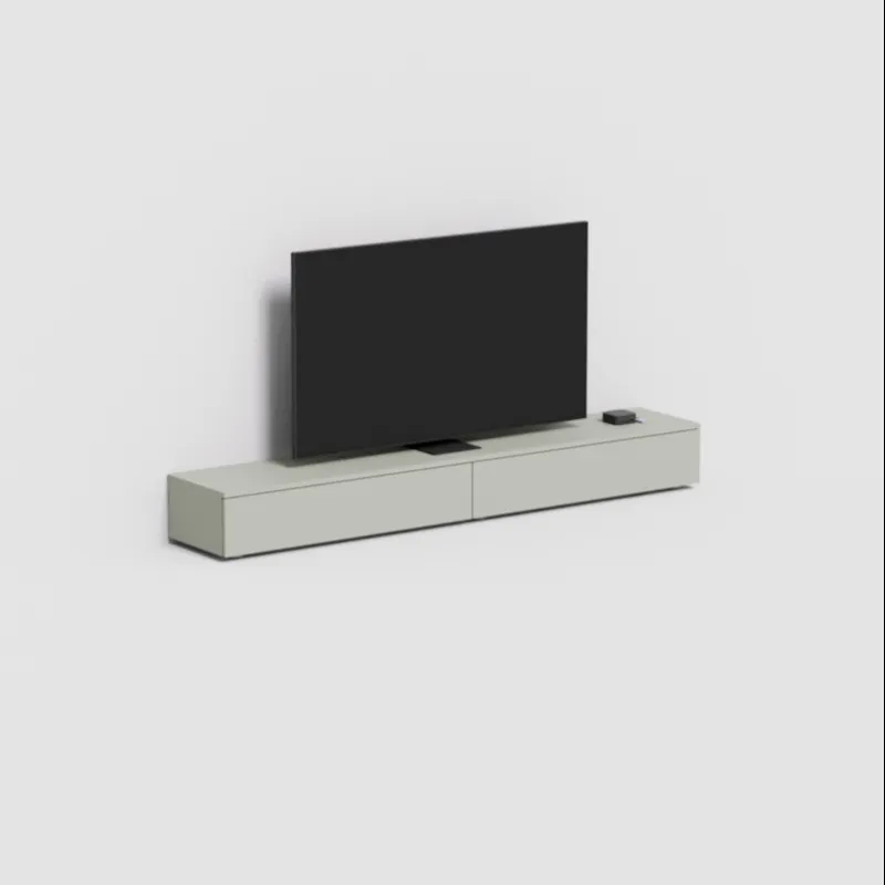 Tv Stand in Green with External Drawers